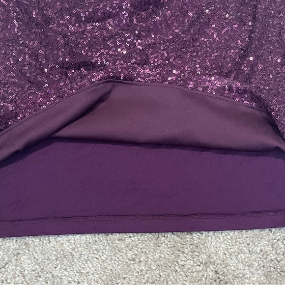 Ann Taylor size large women’s purple sequin scoop neck sleeveless top - Picture 5 of 10